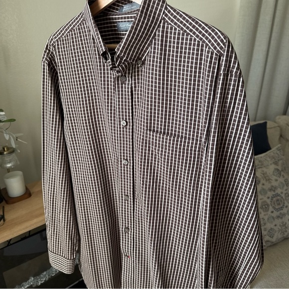 Daniel Cremieux Men’s L/S Brown/white Plaid Button Up Size L - Picture 2 of 11